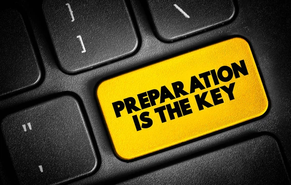 Кнопка Preparation Key Text Клавиатуре Фон Концепции — стоковое фото