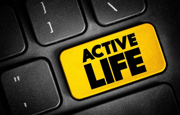 Active Life Botão Texto Teclado Fundo Conceito — Fotografia de Stock