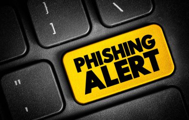 Klavyede Phishing Uyarısı metin düğmesi, konsept arkaplan