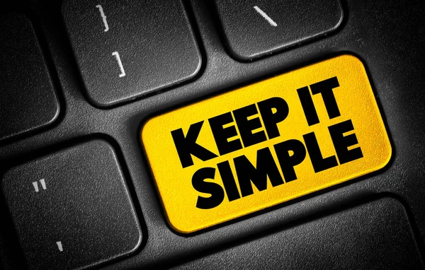 Keep Simple Text Taste Auf Der Tastatur Konzept Hintergrund — Stockfoto
