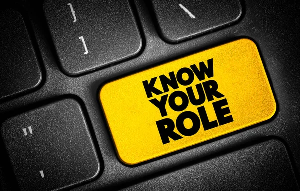 Know Your Role Text Button Keybord Concept Background — Fotografia de Stock