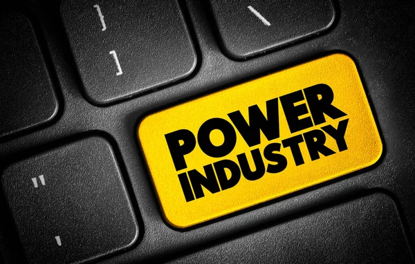 Power Industry Texttaste Auf Der Tastatur Konzept Hintergrund — Stockfoto