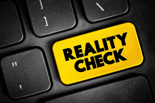 Reality Check Tekst Knop Toetsenbord Concept Achtergrond — Stockfoto
