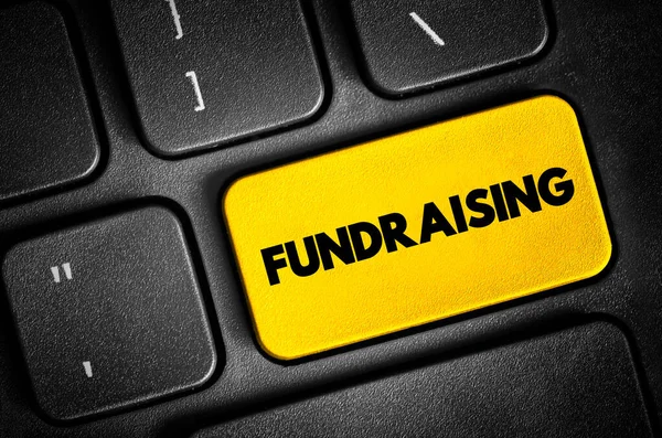 Fundraising Process Seeking Gathering Voluntary Financial Contributions Text Button Keyboard — Stock Photo, Image