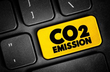 Klavyede CO2 Emisyon metin düğmesi, konsept arkaplan