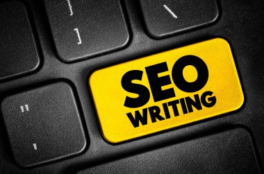 Seo klavyeye metin düğmesi yazılıyor, konsept arkaplan