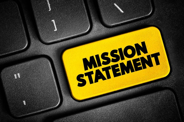 Mission Statement Concise Explanation Organization Reason Existence Text Button Keyboard — Stock Photo, Image