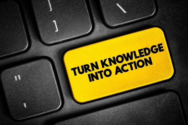 Turn Knowledge Action Butonul Text Tastatură Fundal Concept — Fotografie, imagine de stoc