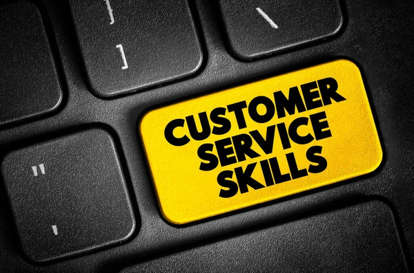 Customer Service Skills text button on keyboard, concept background