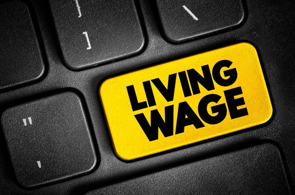 Living Wage Texttaste Auf Der Tastatur Konzepthintergrund — Stockfoto