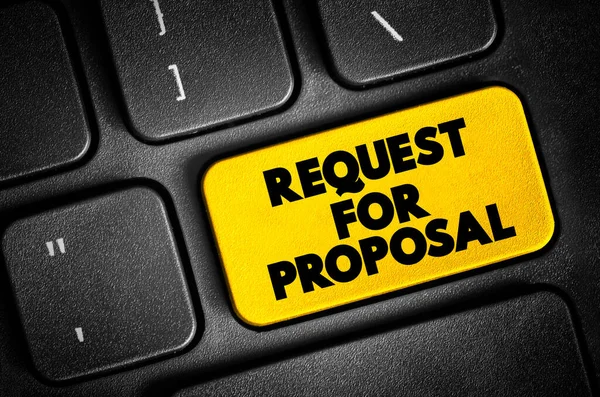 Request Proposal Document Solicits Proposal Made Bidding Process Text Button — Stock Photo, Image