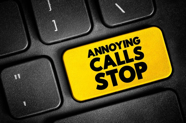 stock image Annoying Calls Stop text on notepad, concept background