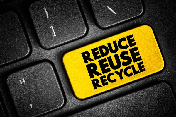 Reduce Reuse Recycle text quote on keyboard, concept background