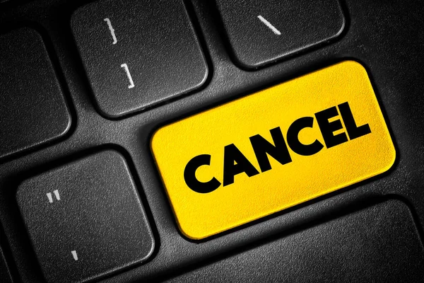 Cancelar Botón Texto Teclado Fondo Concepto Negocio — Foto de Stock