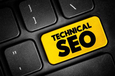 Teknik SEO - bir web sitesinin modern arama motorlarının teknik gereksinimlerini karşılamasını sağlama süreci, klavyede metin düğmesi