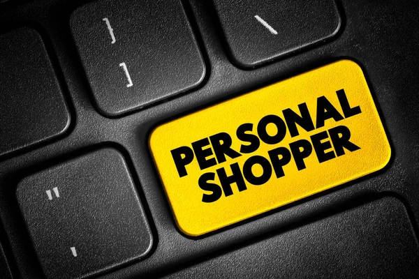 Personal Shopper text button on keyboard, concept background