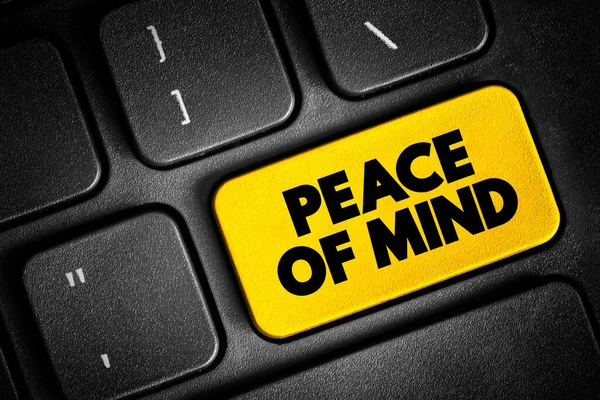 Peace Of Mind text button on keyboard, concept background