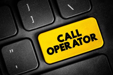 Klavyede operatör metin düğmesi, konsept arkaplan