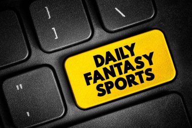 Klavyedeki günlük Fantasy Sports metin düğmesi, kavram arka planı