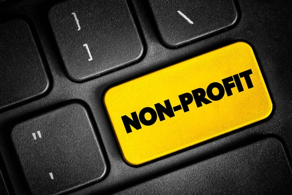 Nonprofit Szervezetek Nem Keresnek Nyereséget Tulajdonosok Szöveg Gomb Billentyűzeten — Stock Fotó