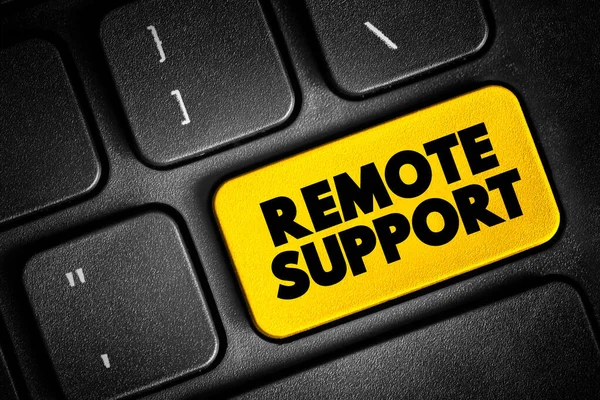 Remote Support - action of providing technical support once a remote access connection is established, text button on keyboard