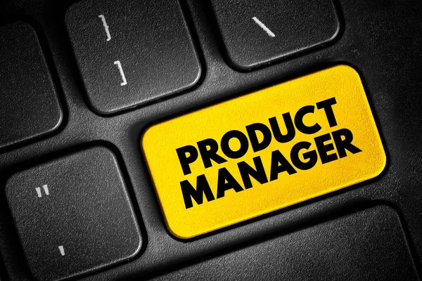 Product Manager - professional role that is responsible for the development of products for an organization, text button on keyboard