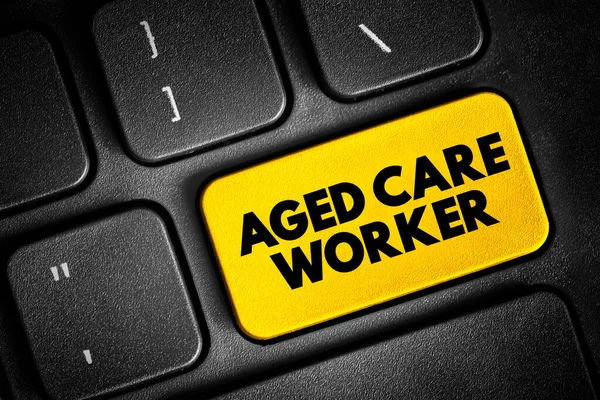 Aged Care Worker Provides Personal Physical Emotional Support Older People —  Fotos de Stock