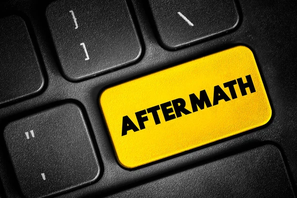 Aftermath Text Button Keyboard Concept Background — Foto Stock