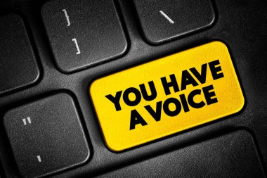 Klavyede bir sesli mesaj düğmeniz var, konsept arkaplan