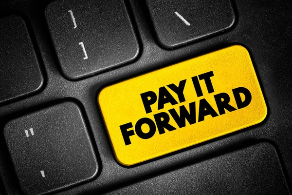 Pay Forward Przycisk Tekstowy Klawiaturze Tło Koncepcyjne — Zdjęcie stockowe
