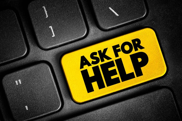 Ask Help Text Button Keyboard Concept Background — Stok fotoğraf