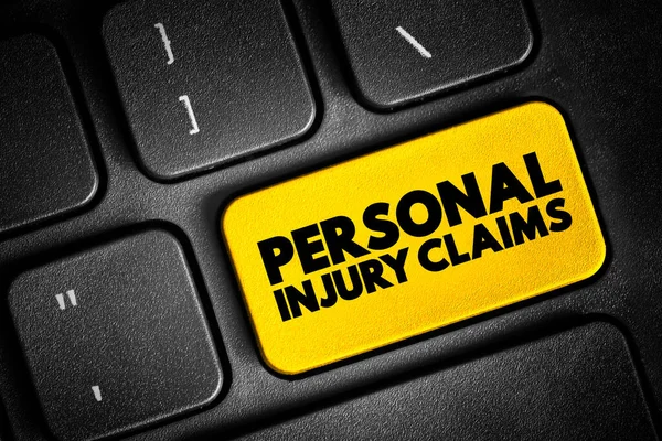 Personal Injury Claims -  legal case you can open if you've been hurt in an accident, text concept button on keyboard