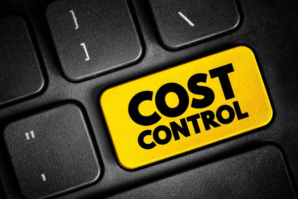 Cost Control - practice of identifying and reducing business expenses to increase profits, text concept button on keyboard