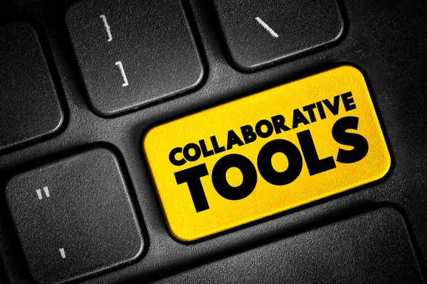 stock image Collaborative Tools text button on keyboard, concept background