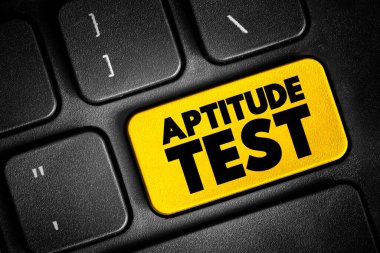 Yetenek Testi - bir adayın bilişsel becerisini veya kişiliğini belirlemek için kullanılan değerlendirme, klavyedeki metin kavramı düğmesi