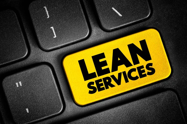 Lean Services Aplicação Métodos Produção Fabricação Enxuta Indústria Serviços Botão — Fotografia de Stock