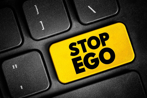 Зупинити Кнопка Тексту Ego Клавіатурі Тло Концепції — стокове фото