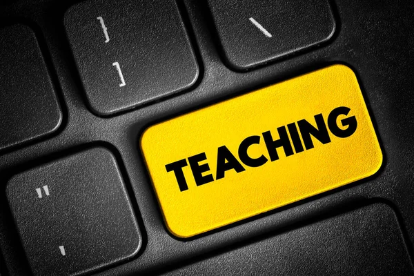 Öğretim Bilgi Kavrama Uygulama Kavram Süreçler Klavyede Metin Kavramı Düğmesi — Stok fotoğraf