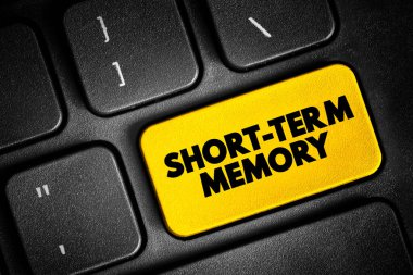Short-term memory - information that a person is currently thinking about or is aware of, text button on keyboard clipart