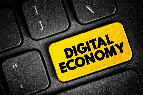 Digital Economy Economy Based Digital Computing Technologies Text Concept Button — Fotografia de Stock