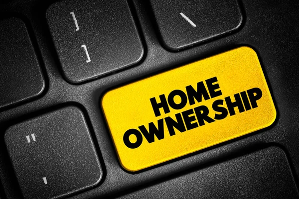 Ev sahipliği - kendi evine sahip olma gerçeği, klavyede metin konsepti düğmesi