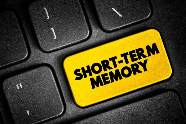 Short Term Memory Information Person Currently Thinking Aware Text Button — ストック写真