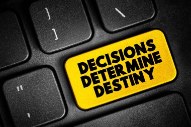 Kararlar klavyedeki Kader metin düğmesini belirler, konsept arkaplanı