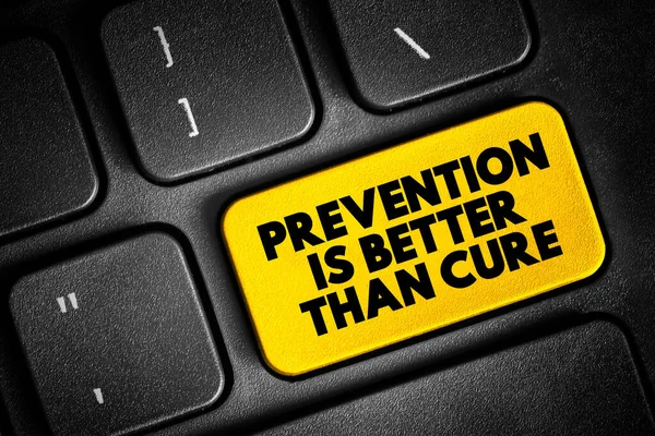 Prevenção Melhor Que Botão Texto Cure Teclado Fundo Conceito — Fotografia de Stock