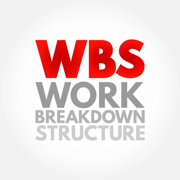 Wbs Work Breakdown Structure Ergebnisorientierte Aufteilung Eines Projekts Kleinere Komponenten — Stockvektor