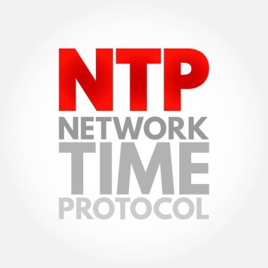 NTP Network Time Protocol - networking protocol for clock synchronization between computer systems over packet-switched, variable-latency data networks, acronym text concept background