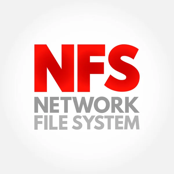 Nfs Network File System Mechanism Storing Files Network Acronym Text - Stok Vektor