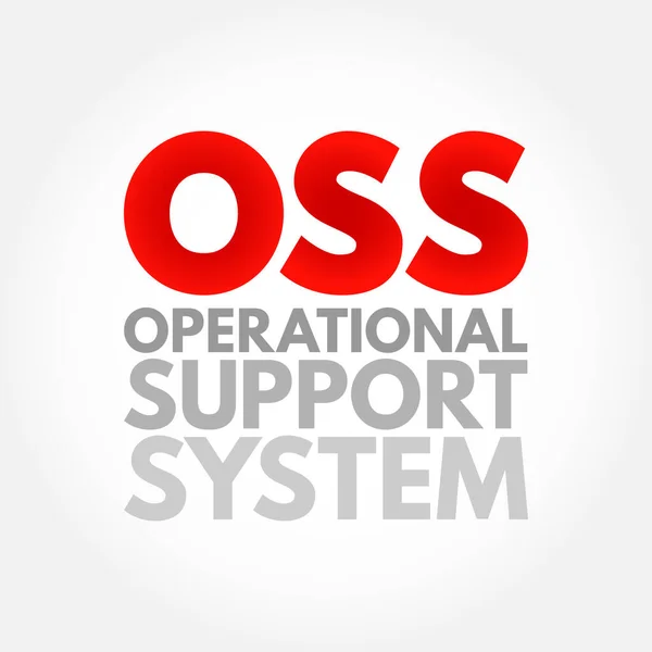 Oss Operational Support System Computer Systems Used Telecommunications Service Providers — Wektor stockowy
