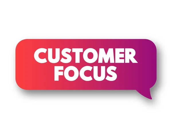 Customer Focus Strategy Puts Customers Center Business Decision Making Text — Vector de stock