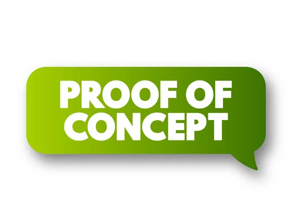 Proof Concept Megvalósítása Egy Bizonyos Módszer Vagy Ötlet Annak Érdekében — Stock Vector